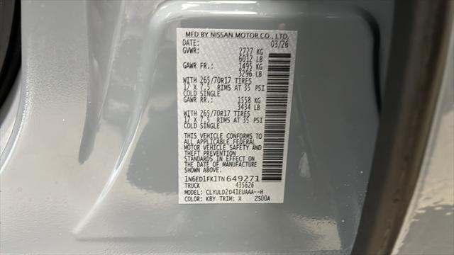2026 Nissan Frontier Crew Cab Long Bed PRO-4X 4x4
