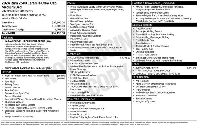 2024 RAM 2500 Laramie Crew Cab 4x4 64 Box 2024 RAM 2500 Laramie Crew Cab 4x4 64 Box