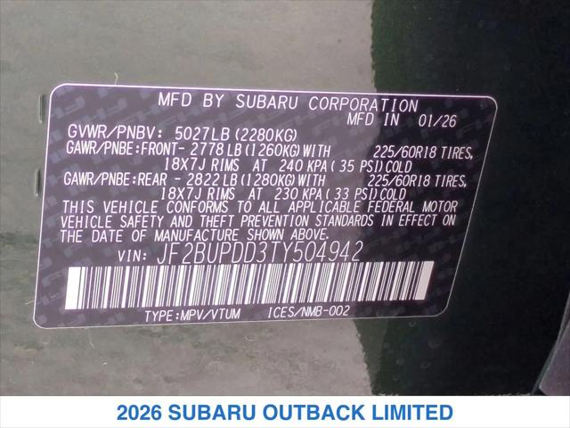 2026 Subaru Outback Limited