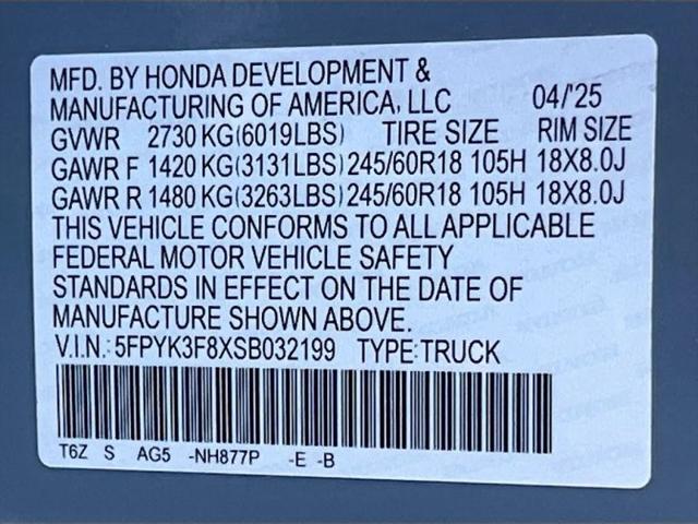2025 Honda Ridgeline Black Edition