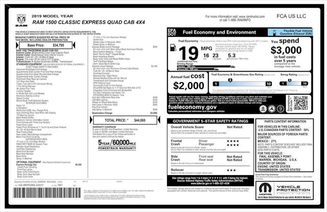 2019 Ram 1500 Classic Express Quad Cab 4x4 6'4" Box
