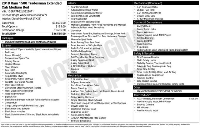 2018 Ram 1500 Tradesman Quad Cab 4x4 6'4" Box
