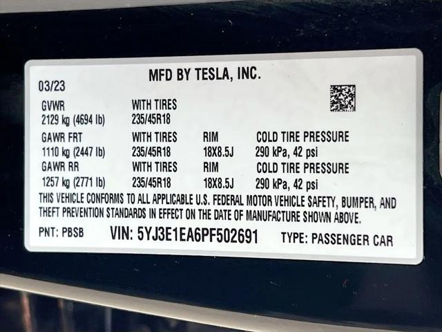 2023 Tesla Model 3 Rear-Wheel Drive