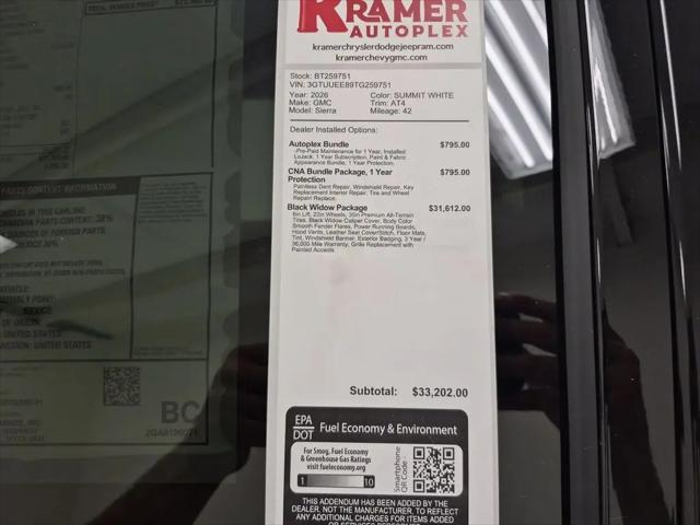 2026 GMC Sierra 1500 Crew Cab, Short Bed, AT4, 4WD