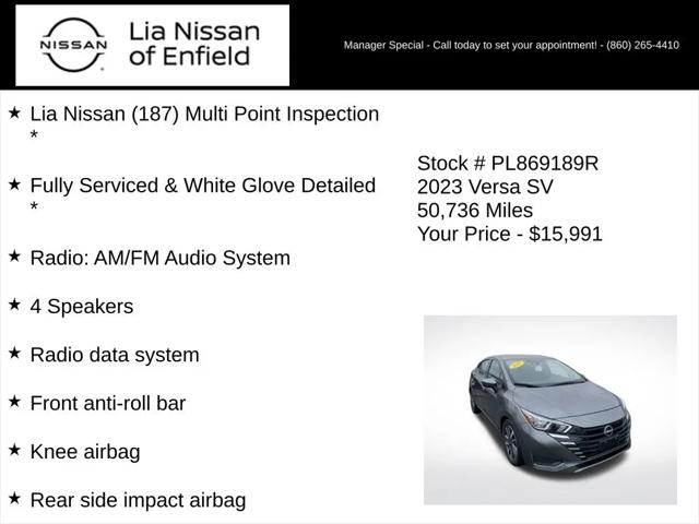 2023 Nissan Versa 1.6 SV Xtronic CVT