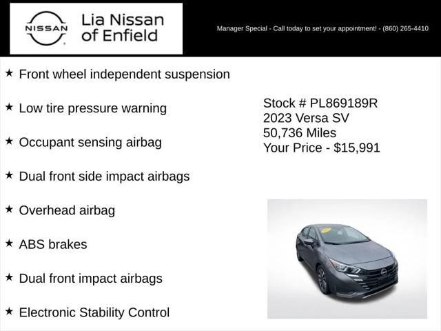 2023 Nissan Versa 1.6 SV Xtronic CVT