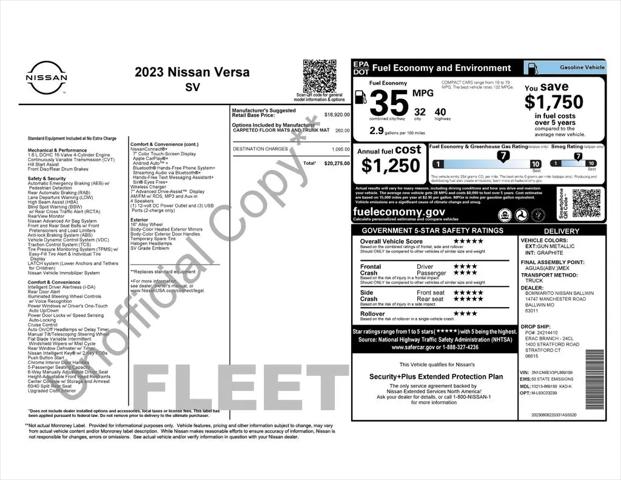 2023 Nissan Versa 1.6 SV Xtronic CVT