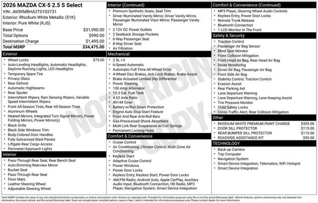 2026 Mazda CX-5 2.5 S Select