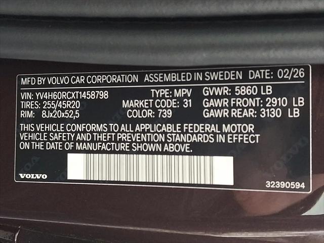 2026 Volvo XC60 Plug-In Hybrid Plus, T8 AWD Electric/Gasoline, Dark