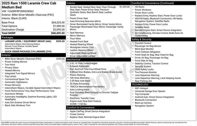 2025 Ram 1500 Laramie Crew Cab 4x4 6'4" Box