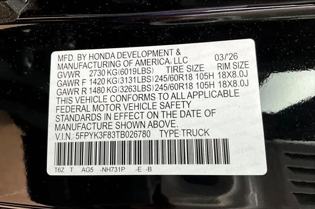 2026 Honda Ridgeline Black Edition