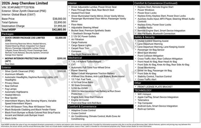 2026 Jeep Cherokee CHEROKEE LIMITED 4X4