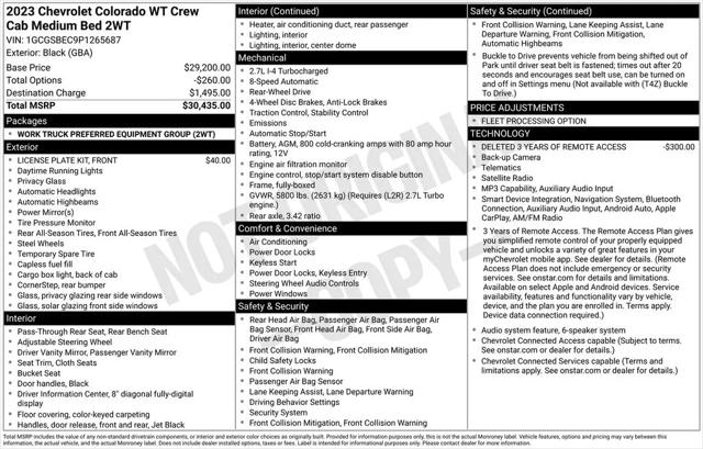 2023 Chevrolet Colorado 2WD Crew Cab Short Box WT