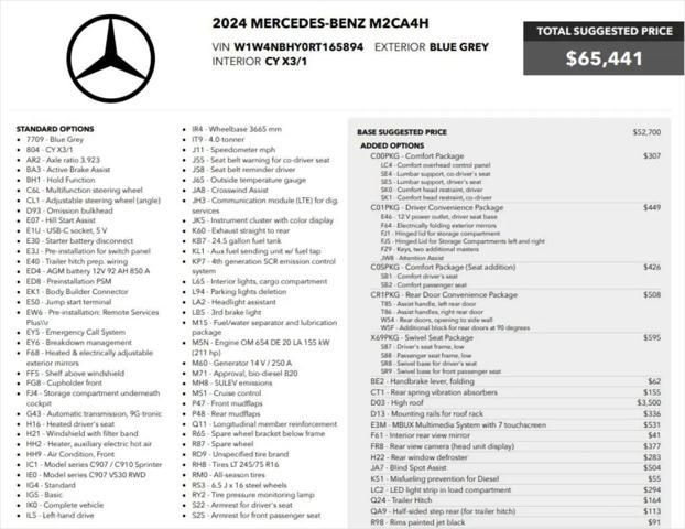 2024 Mercedes-Benz Sprinter 2500 Standard Roof 4-Cyl Diesel HO