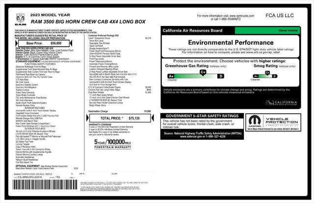 2023 Ram 3500 Big Horn Crew Cab 4x4 8' Box