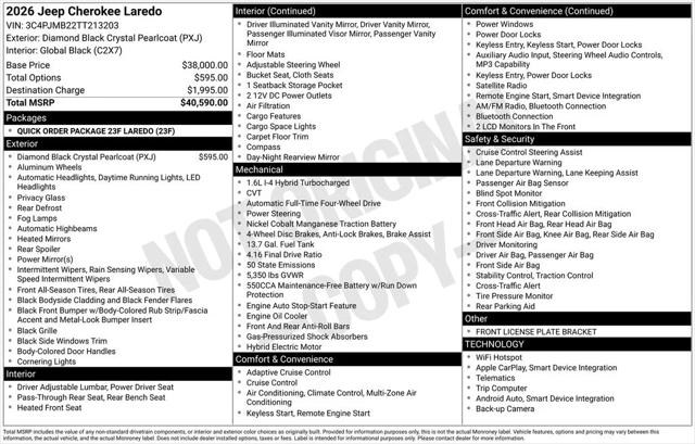 2026 Jeep Cherokee CHEROKEE LAREDO 4X4