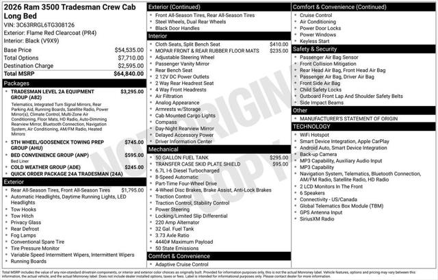 2026 Ram 3500 Tradesman Crew Cab 4x4 8 Box