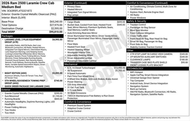 2026 RAM Ram 2500 RAM 2500 LARAMIE CREW CAB 4X4 64 BOX
