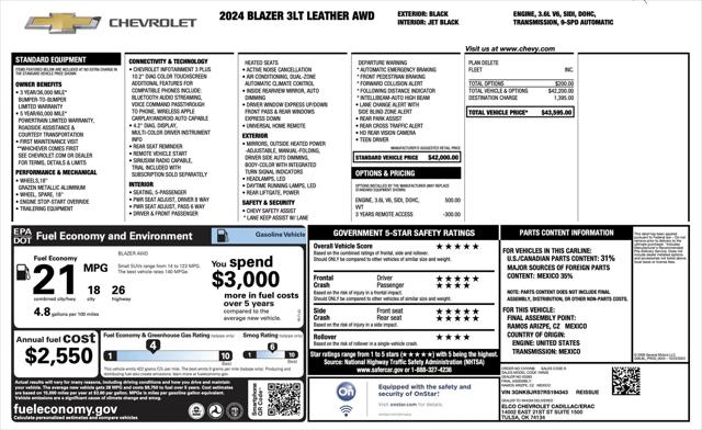 2024 Chevrolet Blazer AWD 3LT