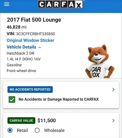 2017 Fiat 500 Lounge