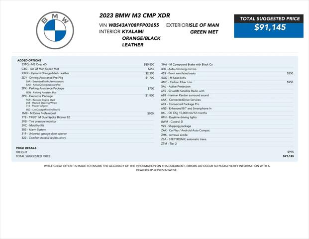 2023 BMW M3 Competition xDrive