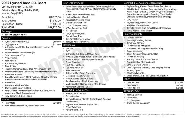 2026 Hyundai Kona SEL Sport