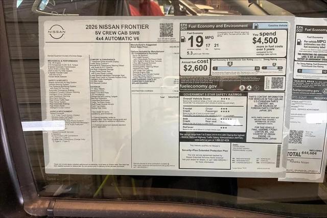 2026 Nissan Frontier Crew Cab SV 4x4