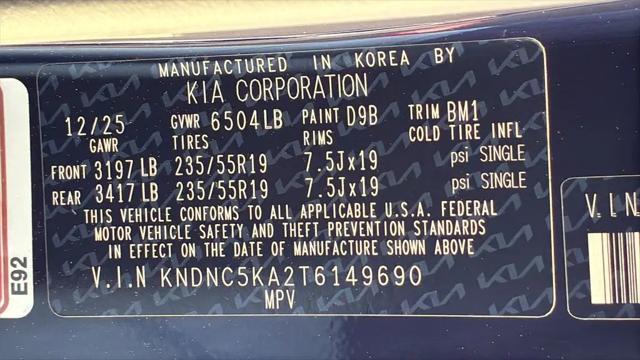 2026 Kia Carnival MPV EX