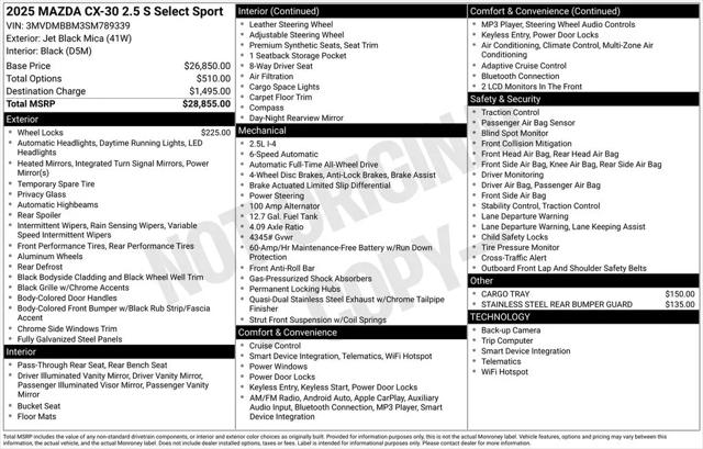 2025 Mazda CX-30 2.5 S Select Sport