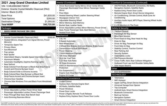 2021 Jeep Grand Cherokee Limited 4x2