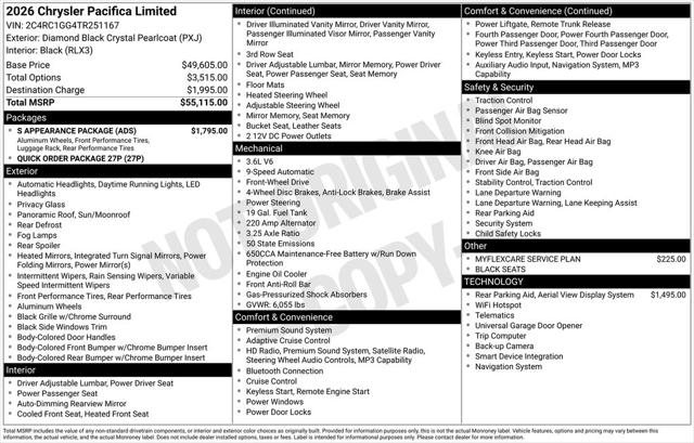 2026 Chrysler Pacifica Limited