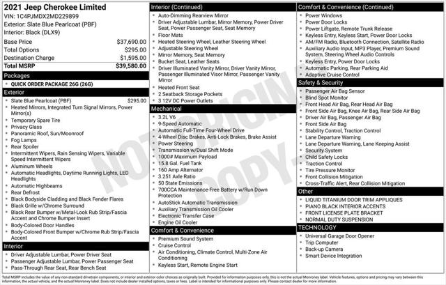 2021 Jeep Cherokee Limited 4x4