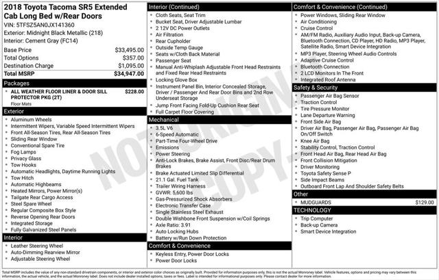 2018 Toyota Tacoma SR5 V6