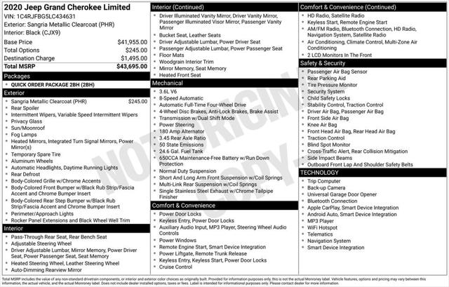 2020 Jeep Grand Cherokee Limited 4x4 2020 Jeep Grand Cherokee Limited 4x4