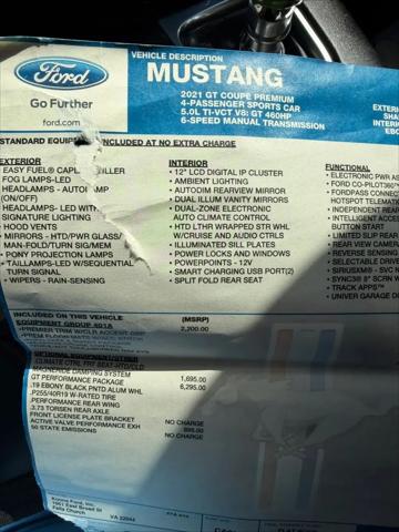 2021 Ford Mustang GT Premium Fastback
