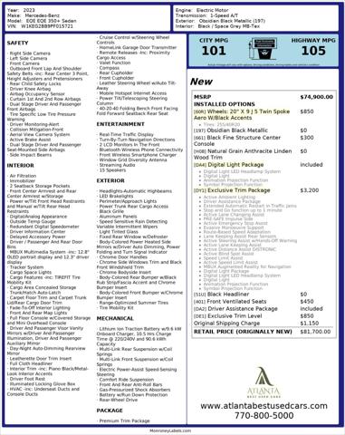 2023 Mercedes-Benz EQE 350 EQE 350+ w/ Exclusive Trim Package