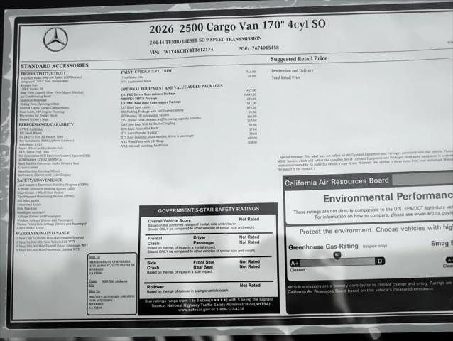 2026 Mercedes-Benz Sprinter 2500 High Roof 4-Cyl Diesel