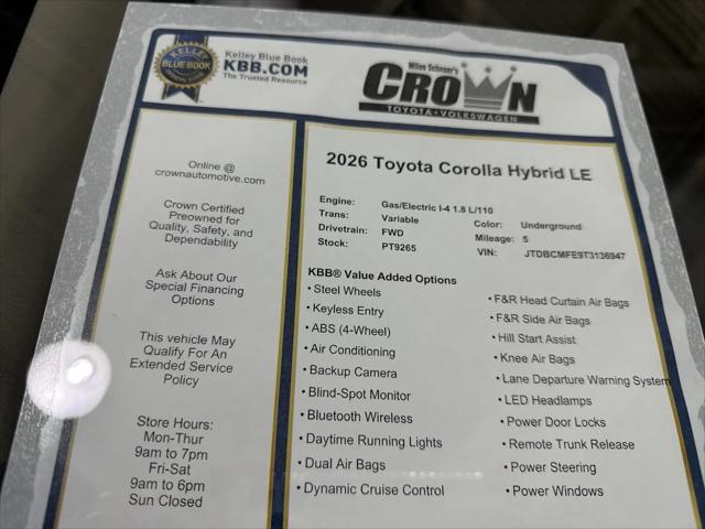 2026 Toyota Corolla Hybrid Hybrid LE