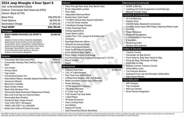 2024 Jeep Wrangler 4-Door Sport S 4x4