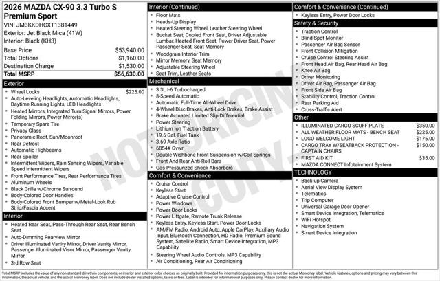 2026 Mazda X-90 3.3 Turbo S Premium Sport
