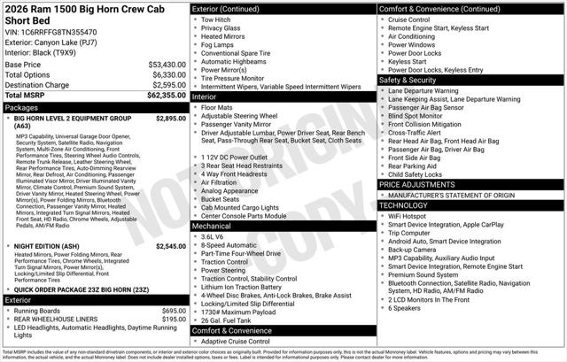 2026 Ram 1500 Big Horn Crew Cab 4x4 57 Box