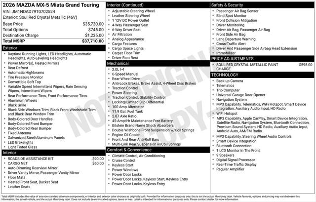 2026 Mazda MX-5 Grand Touring