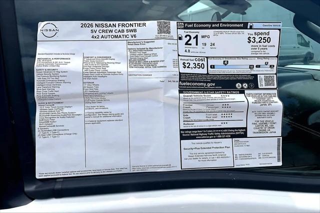 2026 Nissan Frontier Crew Cab SV 4x2