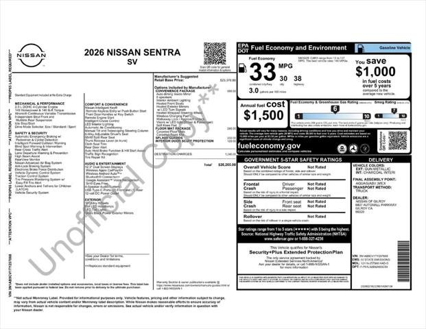 2026 Nissan Sentra SV