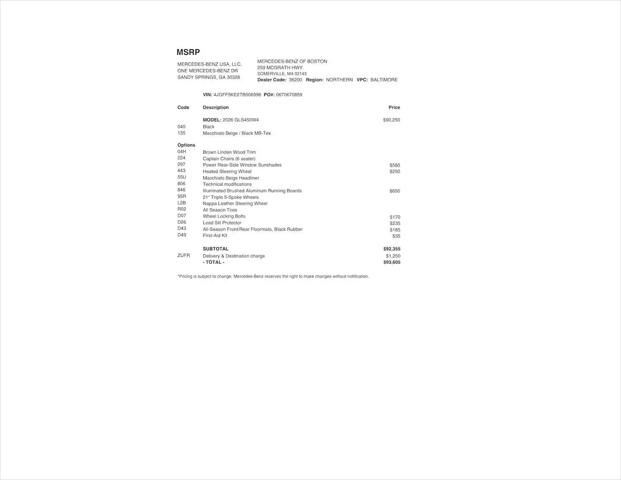2026 Mercedes-Benz GLS GLS 450 4MATIC