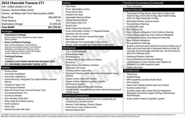 2024 Chevrolet Traverse AWD Z71