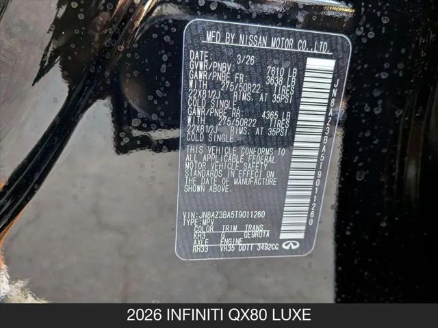 2026 INFINITI QX80 LUXE