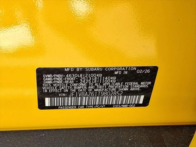 2026 Subaru WRX Series.Yellow