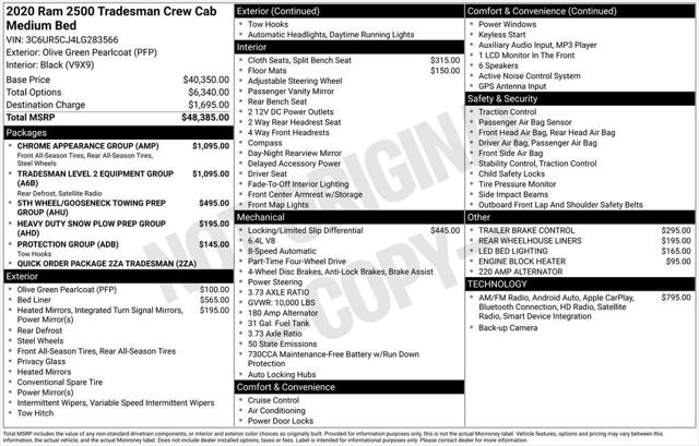 2020 RAM 2500 Tradesman Crew Cab 4x4 64 Box