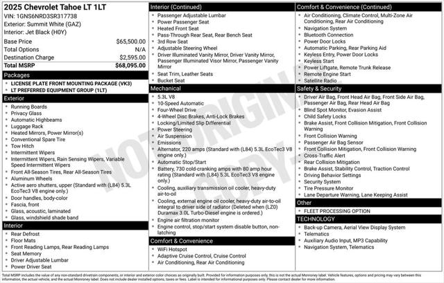 2025 Chevrolet Tahoe 4WD LT 2025 Chevrolet Tahoe 4WD LT